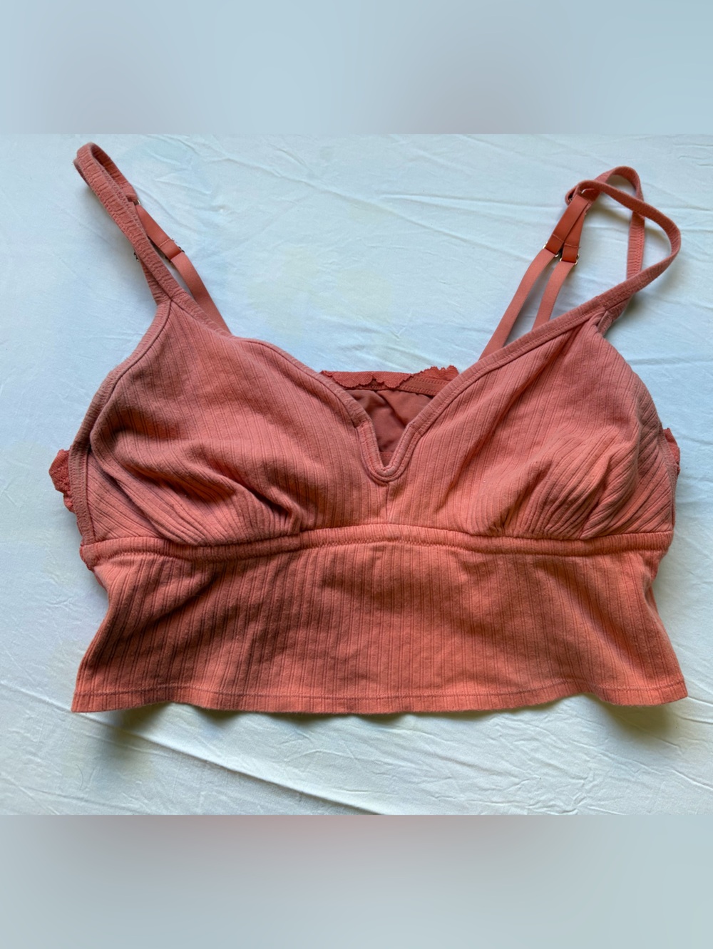 Rust Ribbed Bralette Top